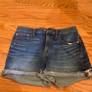 Madewell high rise denim shorts size 27